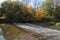 Weir on Uhlava river near Å tÄ›novice village, South Bohemian region